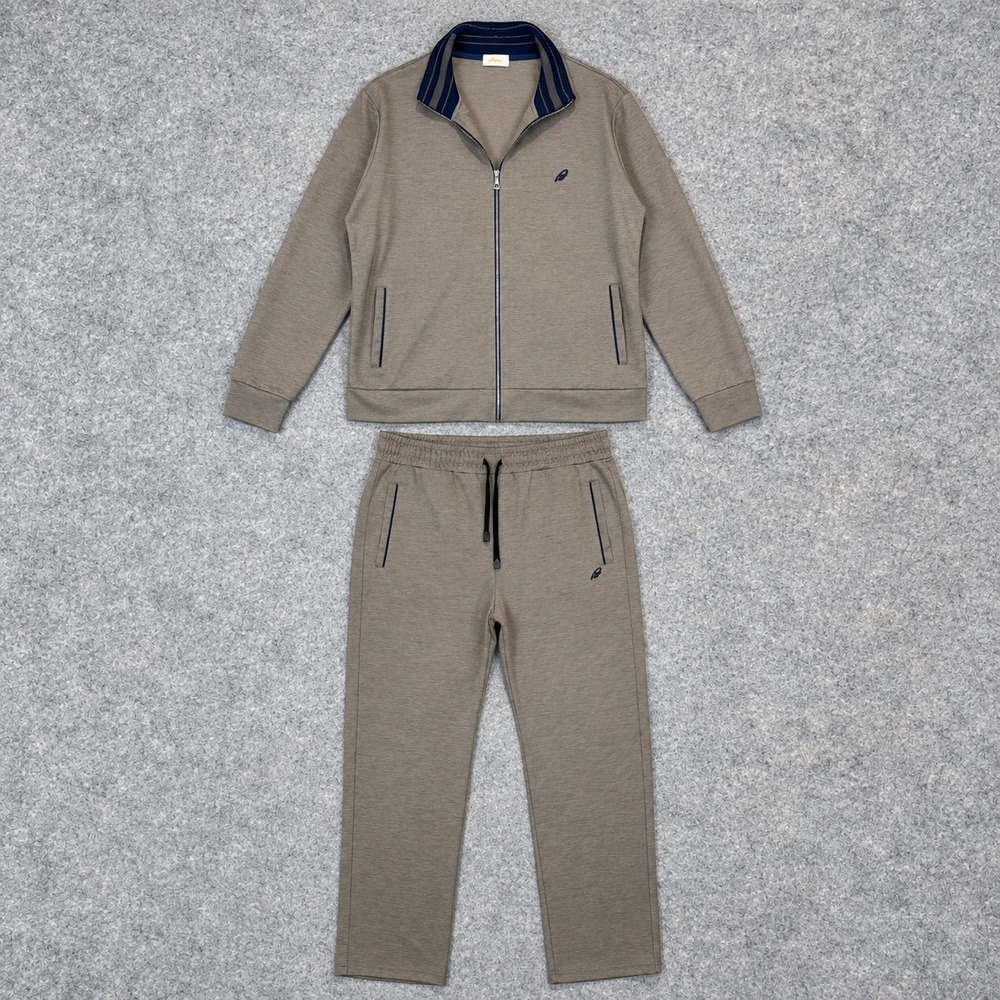 Brioni Knit Tracksuit Set Mens 3XL (US 2XL) Track Jacket Pants Beige Italy